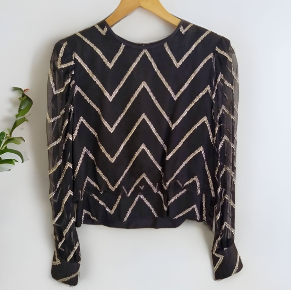 Vintage Tops - Vtg Metallic Dress Blouse